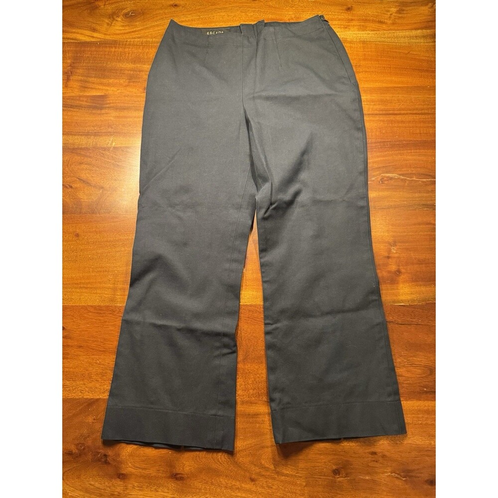 ESCADA Navy Blue Stretch Cropped Pants US Size 6 Mid Rise Trouser Luxury Chic